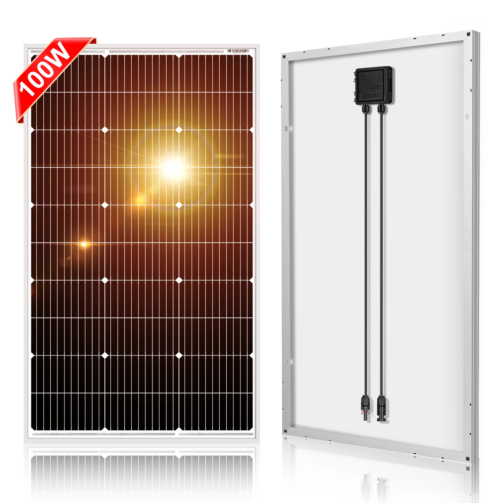 Image: DOKIO – panneau solaire rigide en silicone, étanche, 18V, 100W, 12V, # DSP-100M, pour Camping/maison/Camping-car, chine