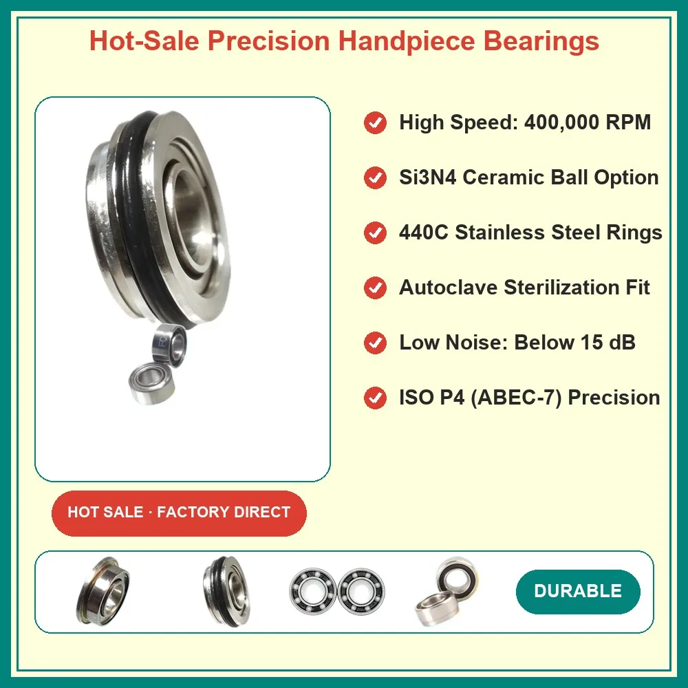Dental High Speed Handpiece Bearing Turbine Handpiece Repair P4 Grade 400000RPM 440C Si3N4 Ceramic Ball Bearing for KAVO NSK W*H