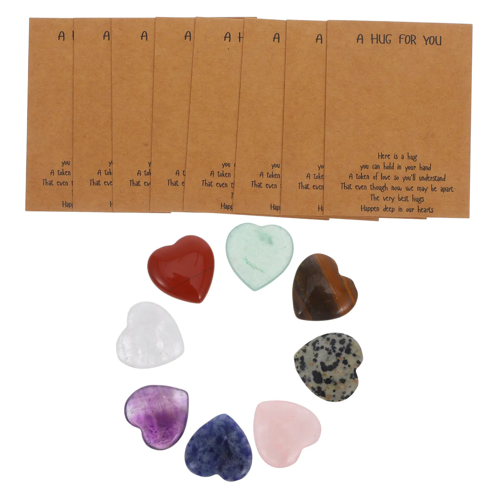 

1Set Heart Shaped Crystal Stone Greeting Card Set Bright Colors Romantic Gifts for Valentines Mothers Day Presents DIY Exchange