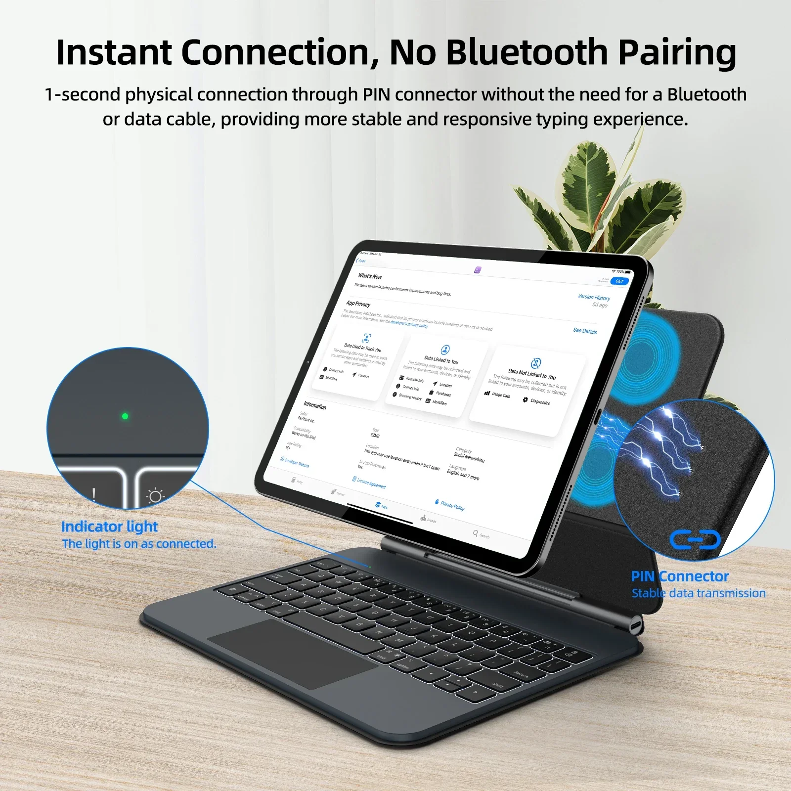 حافظة فوليو للوحة المفاتيح السحرية الذكية التوصيل والتشغيل لجهاز IPad 11th A16 2025 10th Pro13 11 Air4/5/6 أغطية جلد أصلية متعددة اللمس للكمبيوتر اللوحي #2