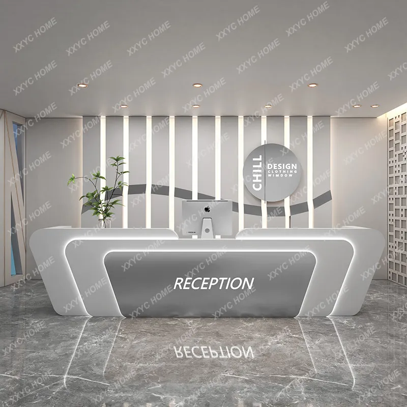 XXSimple Modern Reception Desks Company Executive Luxury Unique Reception Desks Minimalist Mostrador Trendy Furniture