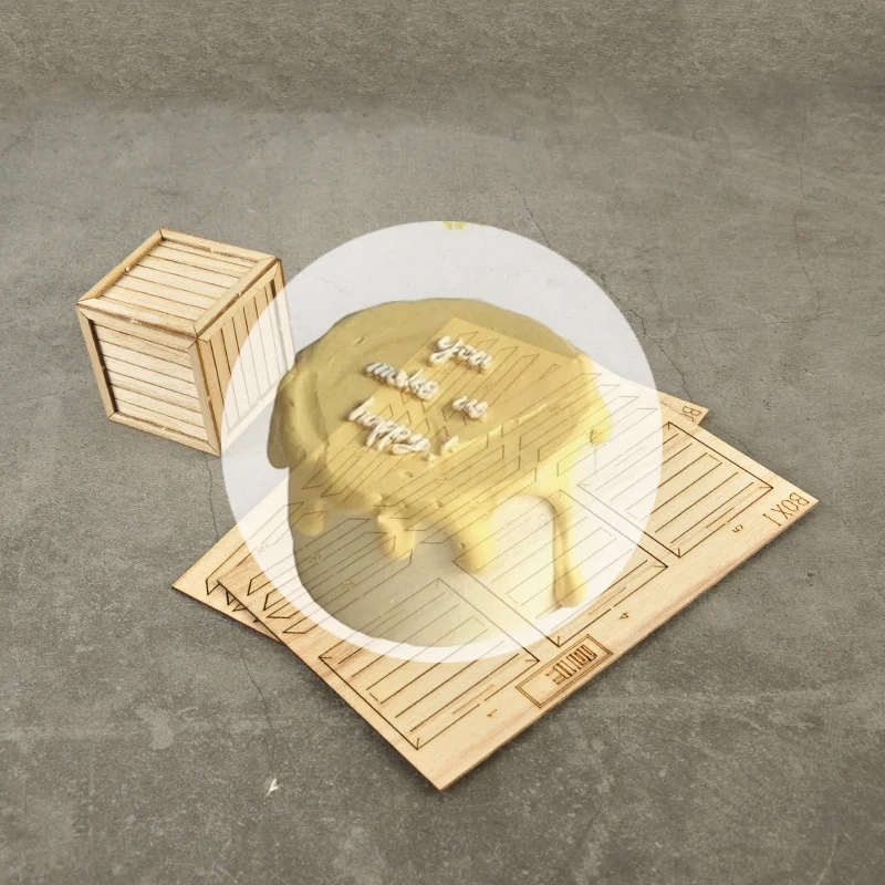 [GT] 1 peça escala 1:35 caixa de madeira em miniatura/suporte de bandeja modelo de montagem feito à mão diy mesa de areia cena layout materiais kit de diorama