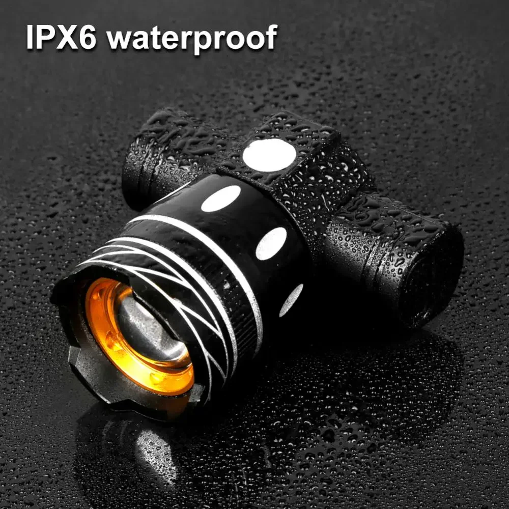 NEW T6 LED Bicycle Front Light With Taillight USB Rechargeable Lantern Zoom Bike Headlight Cycling Flashlight Bike Accessories image 6