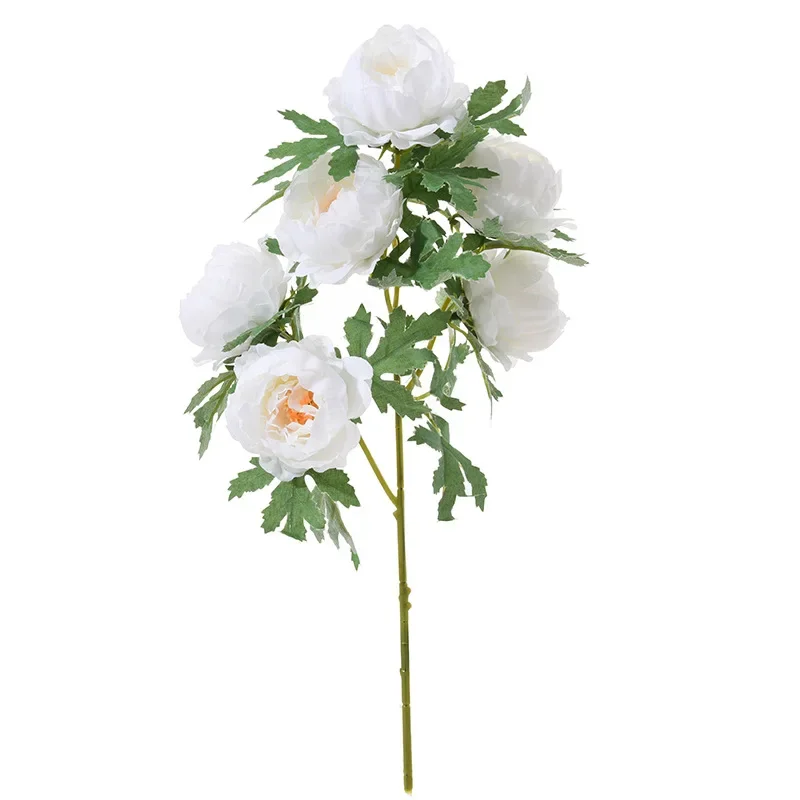 Artificial 6 Heads Small Tea Rose Table Flower Arrangement Wedding Home Decoration Photography Props Fake Flower