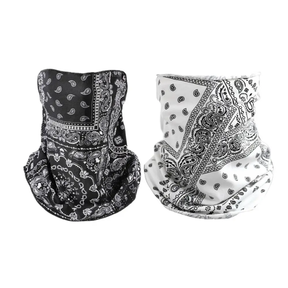 

New Ice Silk Women Sun Protection Mask Hanging Ear Breathable Sunshade Face Mask Elastic Dustproof Anti-UV Neck Scarf Summer
