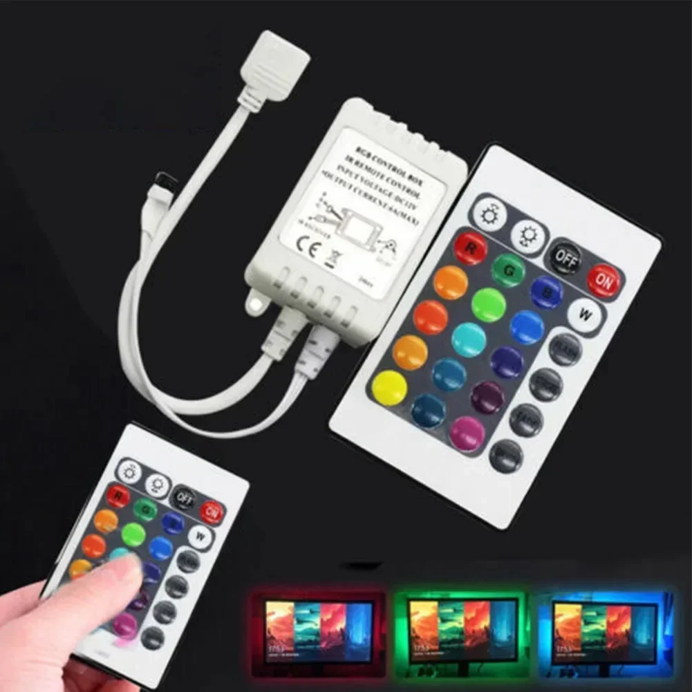 LED Strip Light RGB Control Box And 24 Keys IR Remote Controller For 12V 3528 5050 Remote Controller CR2025 Home Light Parts