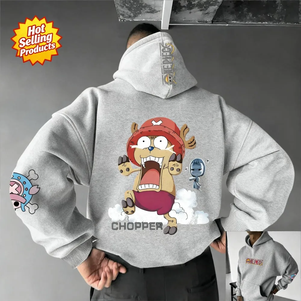 Felpa con cappuccio One Piece Tony Tony Chopper Nuova felpa Uomo Donna Cotone Oversize Loose Fit Comfort Streetwear Unisex Autunno Inverno