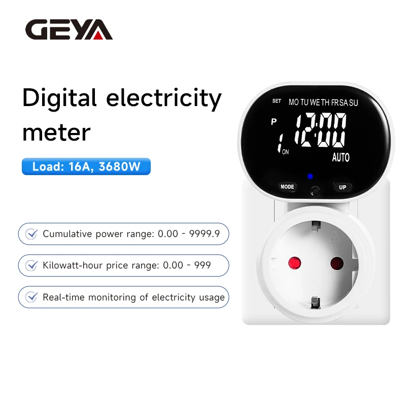 

LCD Digital Power Meter Wattmeter Electric Kwh Energy Meter Power Metering Socket Intelligent Power Tester Rotatable Display