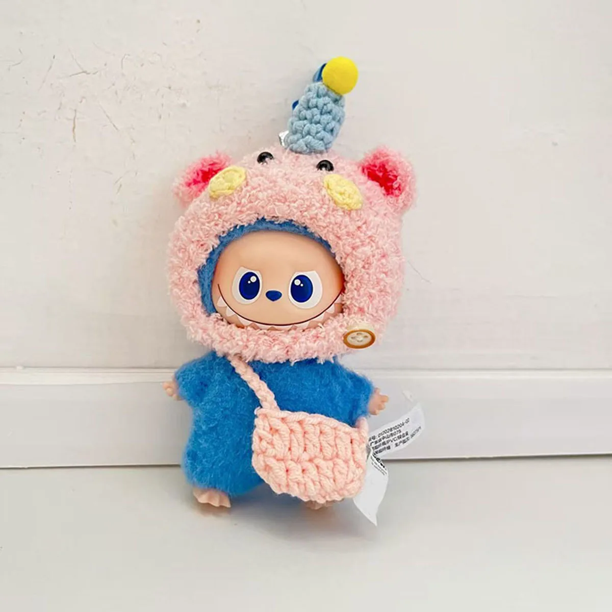 【No Doll】Cute Green Frog Set Clothes for Mini Labubu 4.0 Fashion Jumpsuit Doll Clothing Hat Accessories