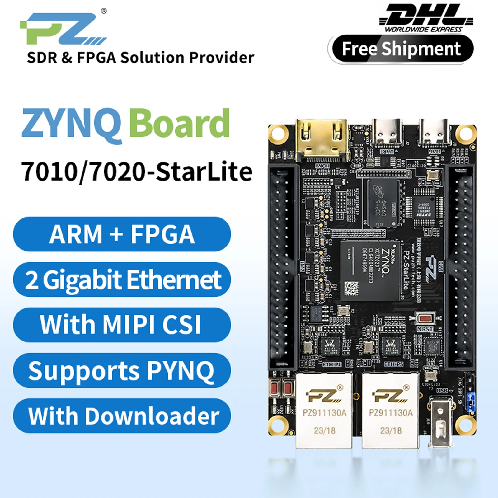 

Puzhi PZ7010-StarLite PZ7020-StarLite FPGA Development Boards Core Boards Xilinx ZYNQ7010 7020 7000 MIPI Dual Network Interface