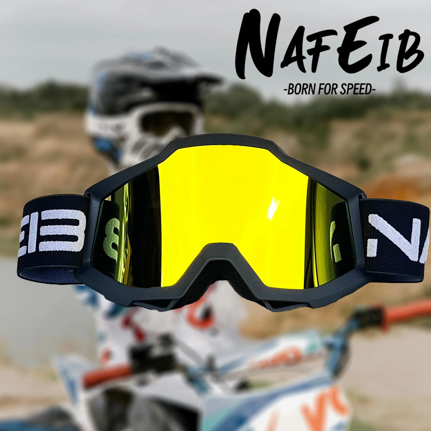 NAFEIB Motocross Goggles Set Dirt Bike Glasses Gafas Motocross Cycling For Motocycles Mountain BikesBicycles MX ATV