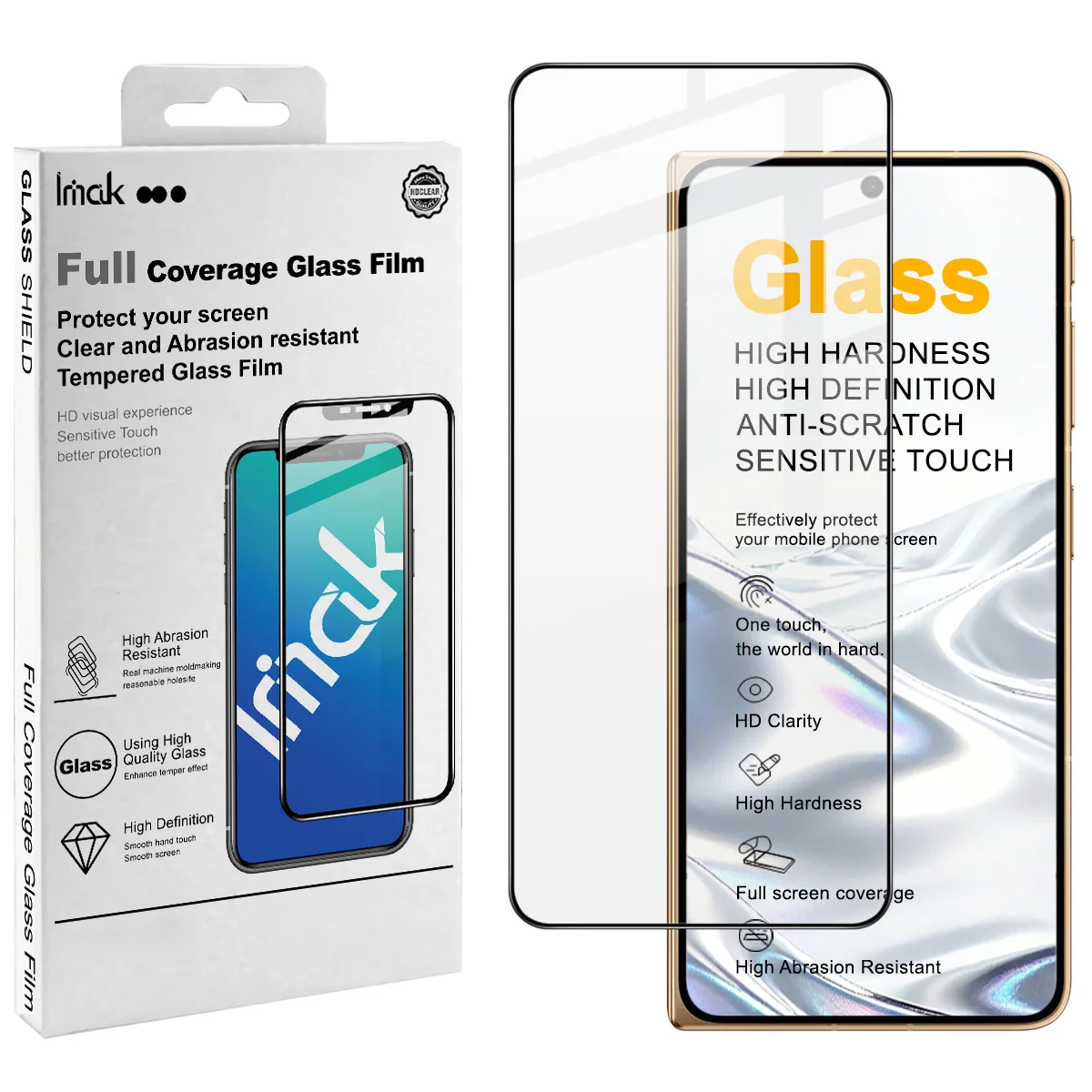 Protector de pantalla Imak de vidrio templado para Oppo A6c A6x Find N6 X9 Pro X8 Ultra X8s F29 K13 Turbo, oleofóbico, con pegamento para pantalla completa