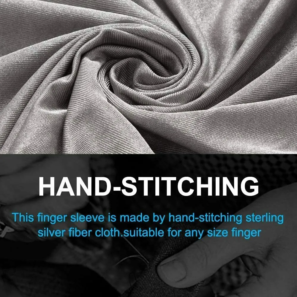 كم ألعاب من ألياف الفضة الإسترلينية ، يمنع عرق اليد ، خياطة يدوية قابلة للتنفس ، أكمام قفازة تعمل باللمس للهاتف المحمول