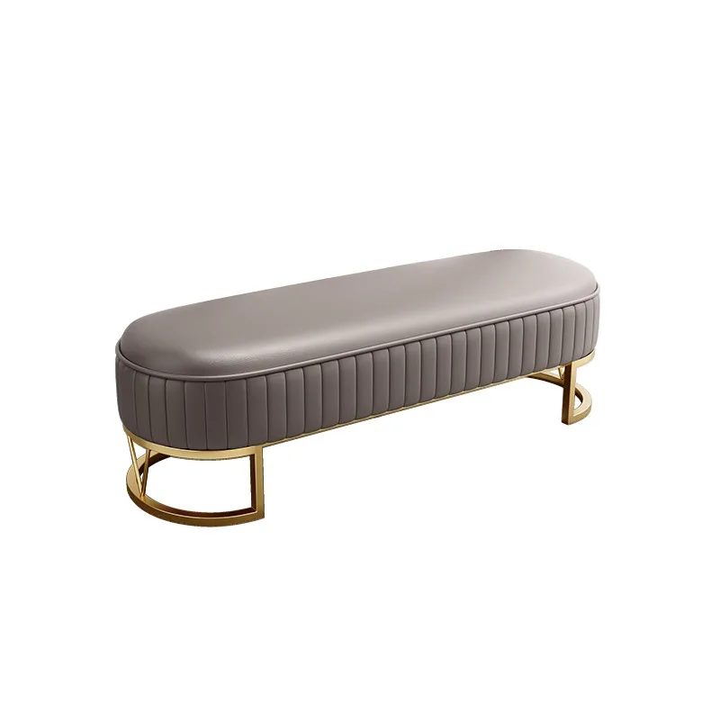 

&c Luxury Leather Shoe Changing Stool with Bench & Ottoman for Apartment & Villa Home Use