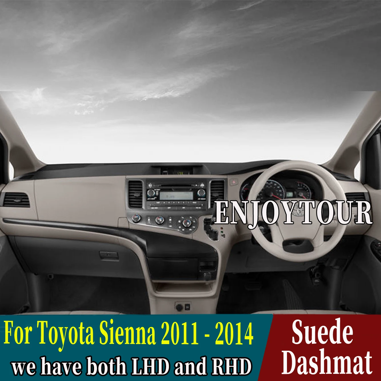 

Car-styling Suede Leather Dashmat Dashboard Cover Dash Mat Accessories Carpet For Toyota Sienna XLE SE XL30 2011 2012 2013 2014