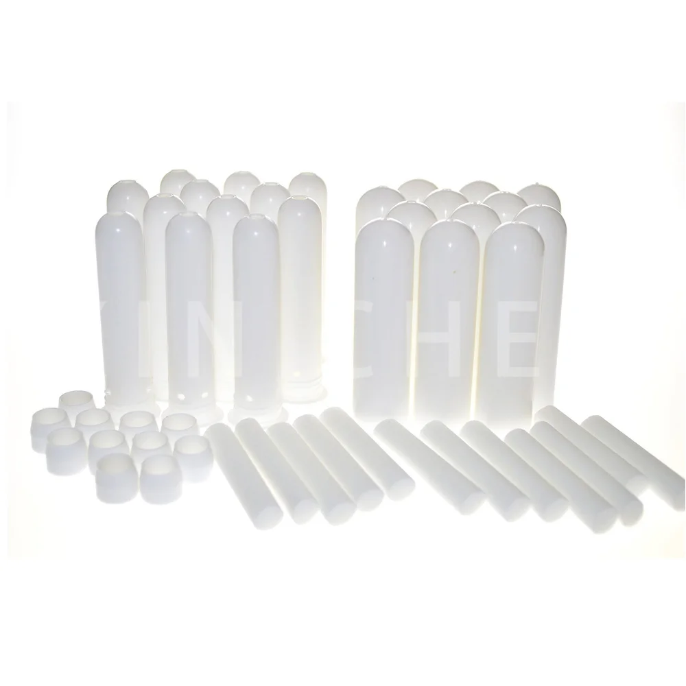 100 Pcs Inhalator Stok Essentiële Olie Aromatherapie Wit Neusinhaler Buizen Lege Lege Nasale Inhalers Voor Essentiële Oliën