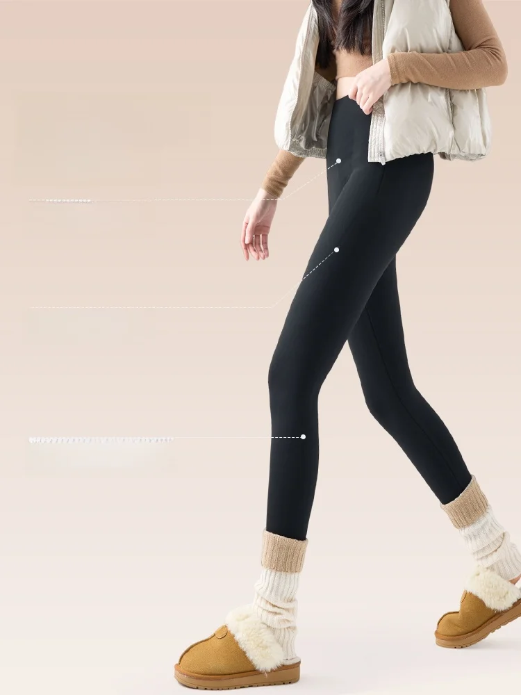 Pantaloni da yoga a vita alta Pantaloni fitn foderati in fce Allungamento delle gambe Effetto visivo Funzione di sollevamento del sedere Pantaloni lunghi casual