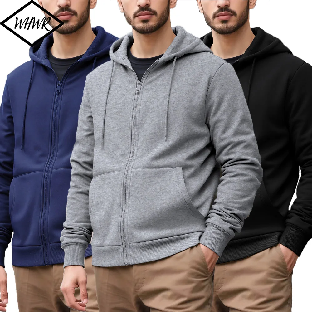 

Spring Autumn Men's Sweatshirts Long Sleeve Hoodie Jacket Zipper Closure Jacket Male Casual Sports Hoodies Coat Streetwear
