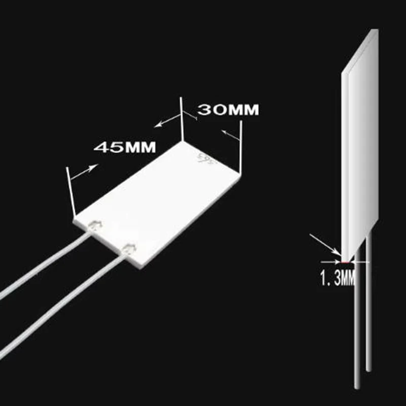 45*30*1.3MM High-temperature Ceramic Heating Plate MCH Alumina Electric Heating Plate 12V 24V 36V High-efficiency Heater 80W