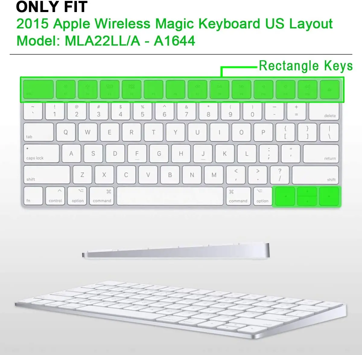 Gradient Grey Silicone Keyboard Cover Skin US Version for iMac Magic Wireless Bluetooth Keyboard MLA22LL/A A1644 2015 Released