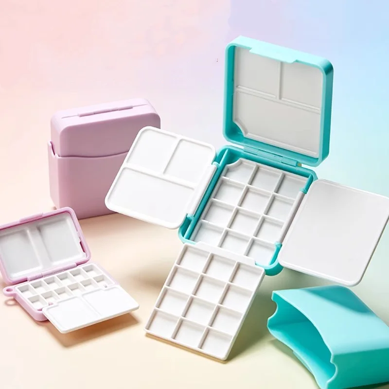 

Travel Watercolor Paint Box With Palette Portable Professional Mini Empty Watercolour Paint Tray Storage Art Painting Supplies