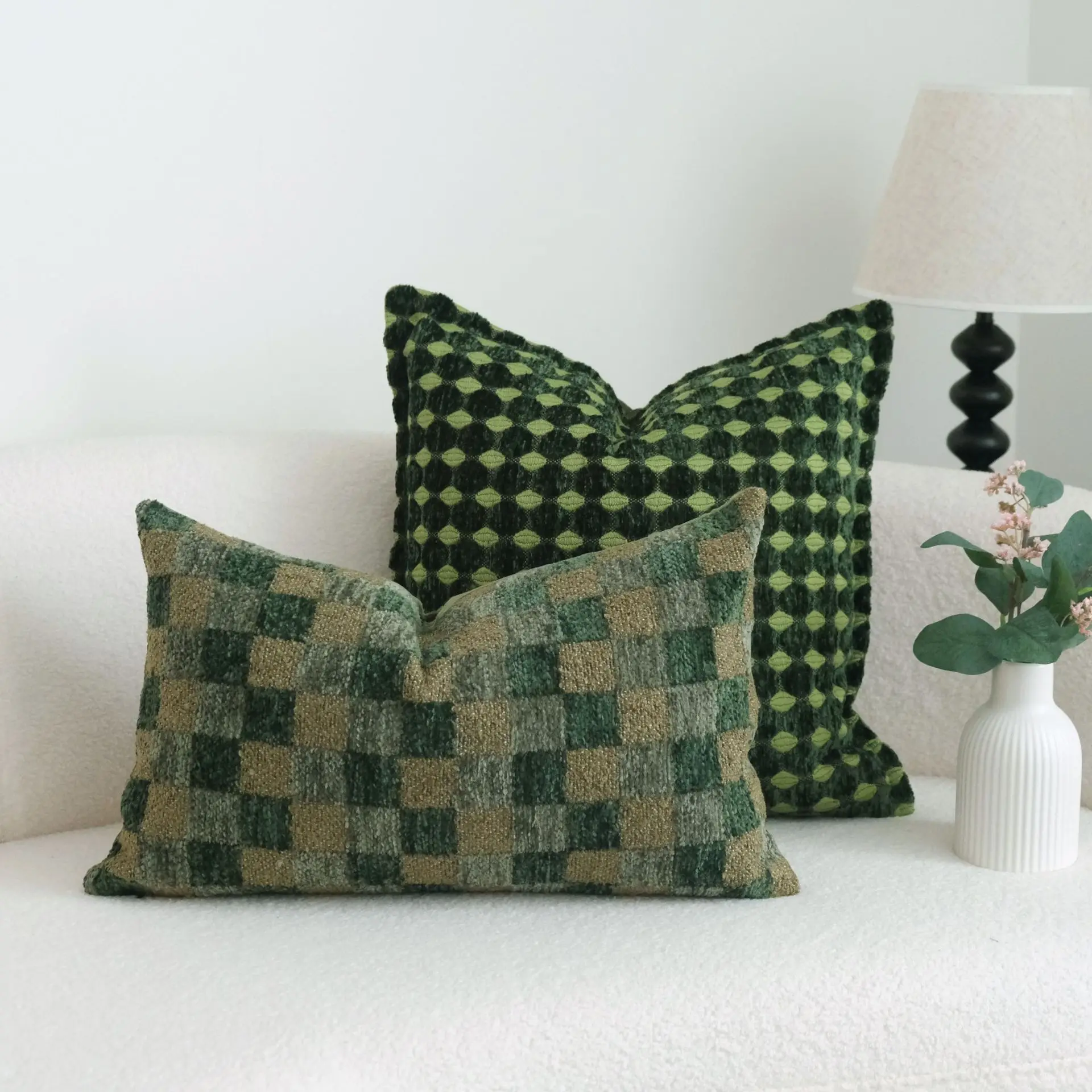 Green Series French-Style Sofa Throw Pillow Cover Cojines Simple Decoration Headboard Pillowcase Cushion Covers 30x50/45x45cm