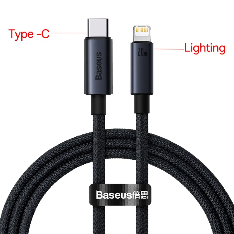 Baseus USB-kabel voor iPhone 13 12 11 pro max iPhone USB-kabel Snel opladen voor iPhone X XR 8 USB Type C naar bliksemkabel