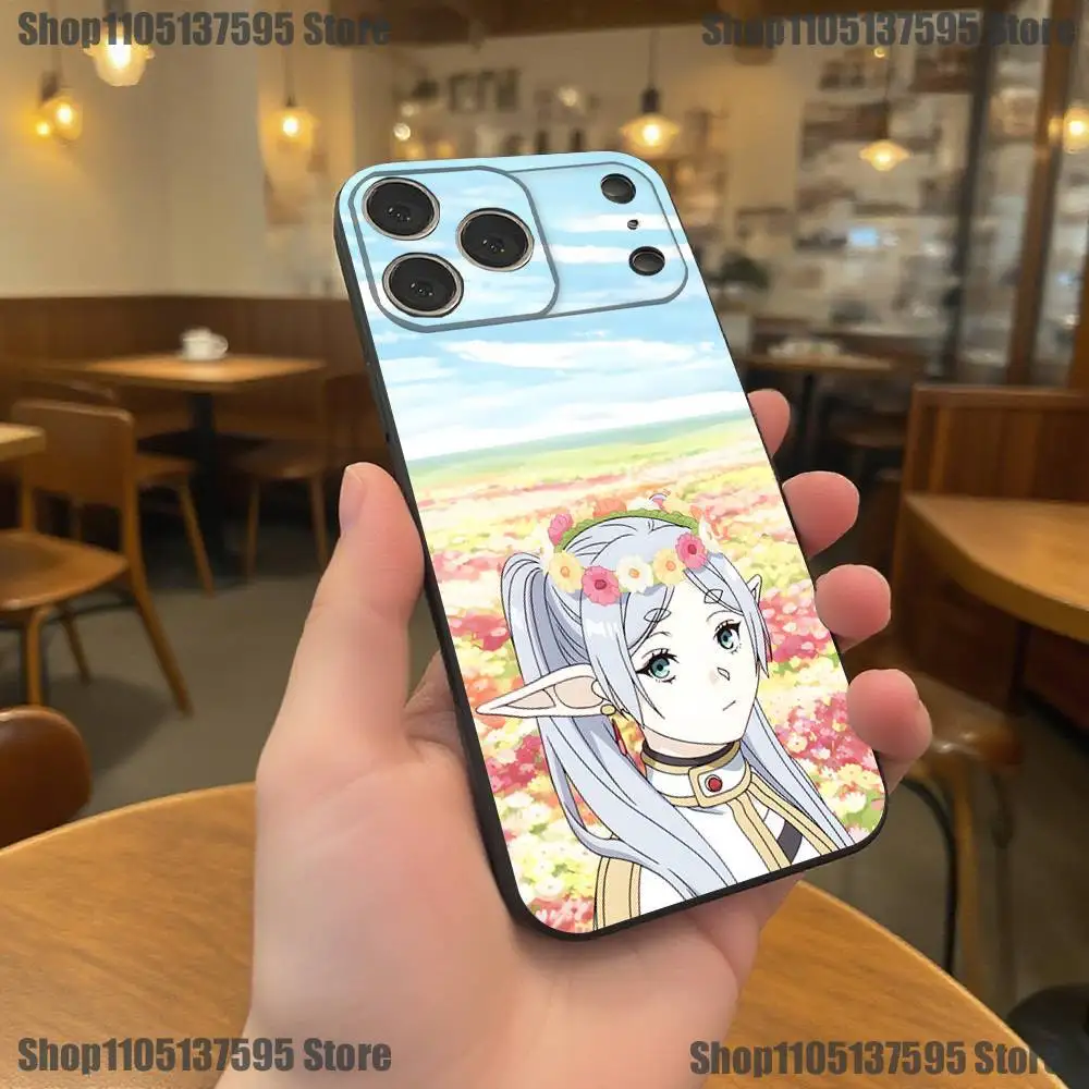 Funda de teléfono Frieren Sousou No Frieren Anime para iPhone 17,16,15,14,13,12,11,Pro,XS,Max,XR,Plus,E,SE4,Mini funda blanda negra