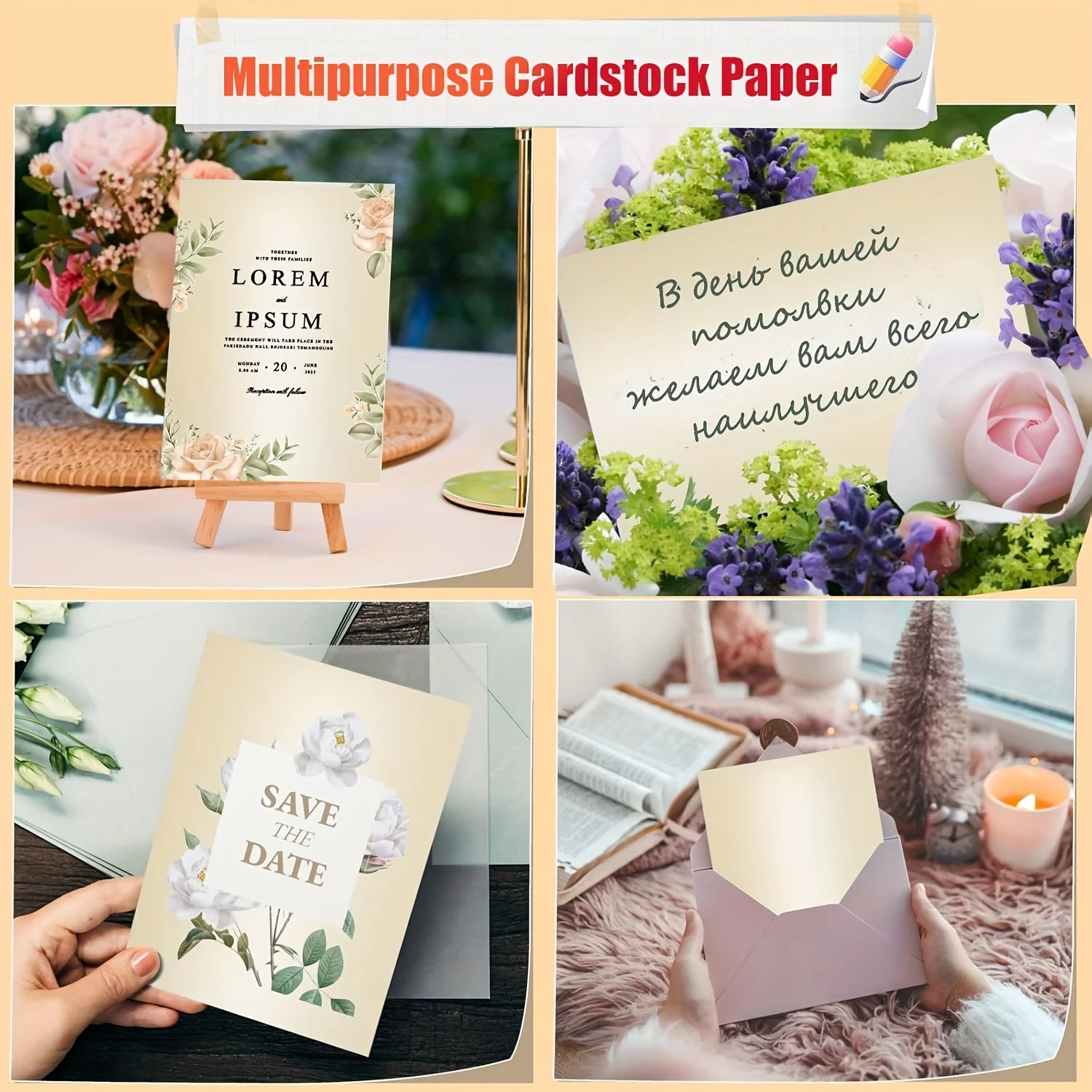 A4 Double Sided Pearlescent Paper 250gsm 15sheets Printable Shimmer Cardstock for Birthday Wedding Invitations Card Making DIY