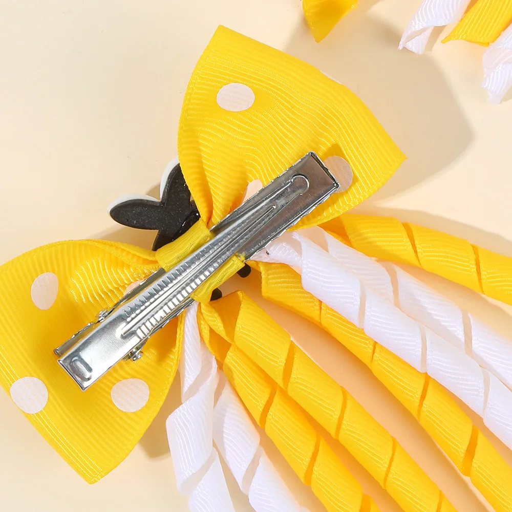 2Pcs Cute Bees Ladybug Hair Clips Insect Ponytail Hairpin Girls Kids Children's Trendy Animal Playful Headwear Hair Accessories - view 3
