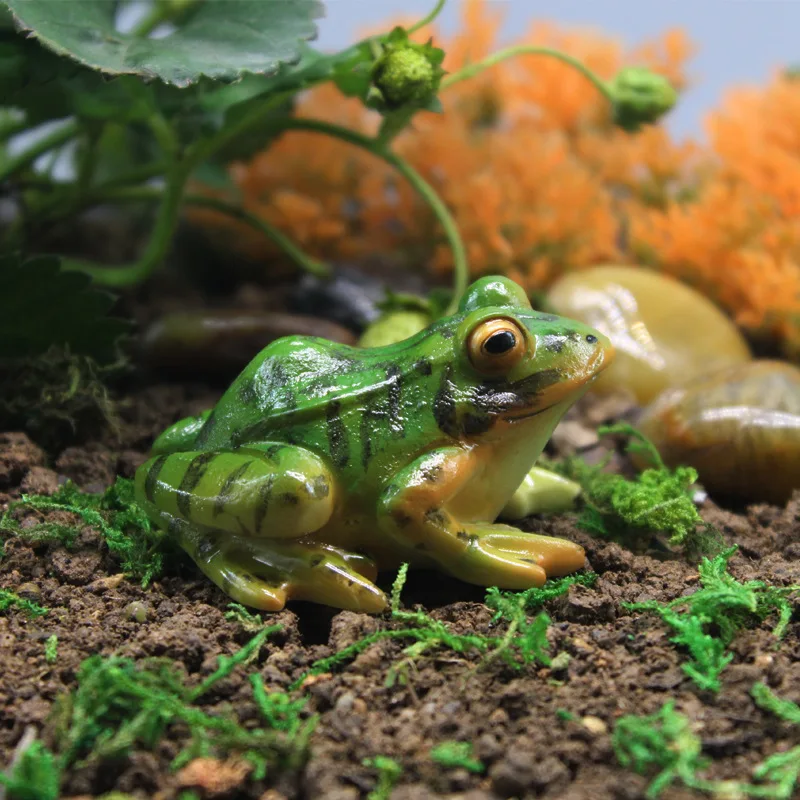 

1Pcs Simulation Frog Micro Landscape Ornament Fish Tank Landscaping Home Garde Horticultural Succulent Bonsai Decorative Animals