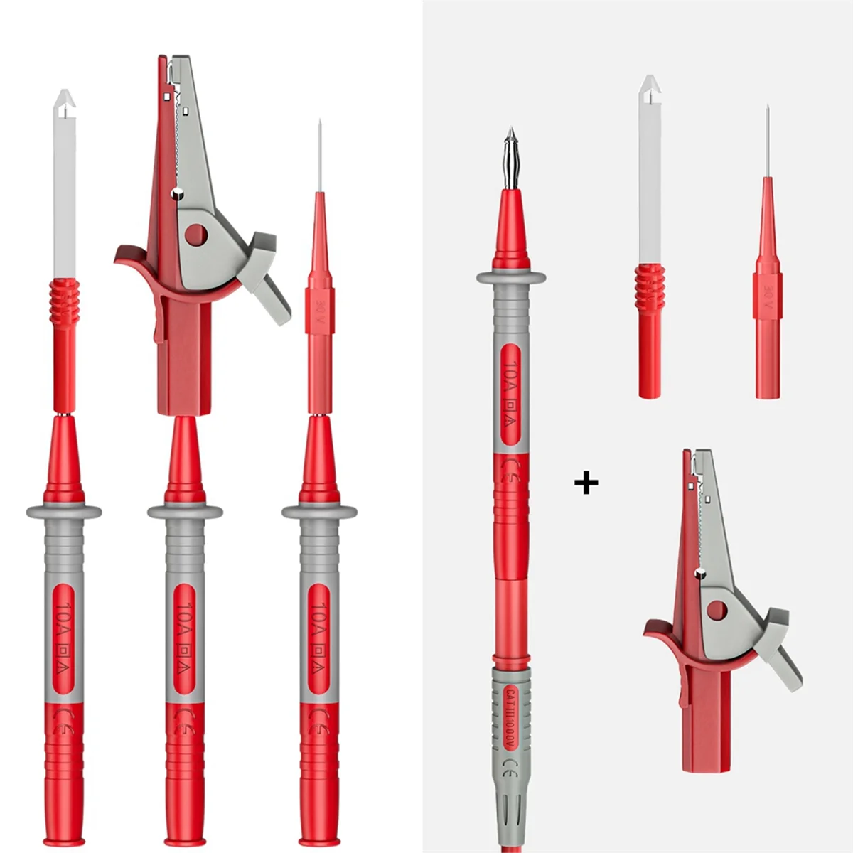 ABNJ Multimeter Test Lead Kit Test Cable 4mm Banana Plug with Clip Wire Perforation Probe for Electrical Test