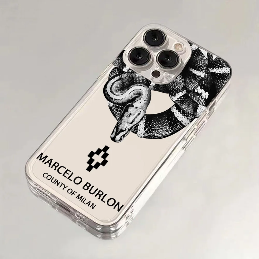 แฟชั่นBurlons Design-Marceloesเคสโทรศัพท์สําหรับiPhone 16 15 14 13 12 11 Mini Pro Max XR XSMax Plusโปร่งใสนุ่มTPUกลับ