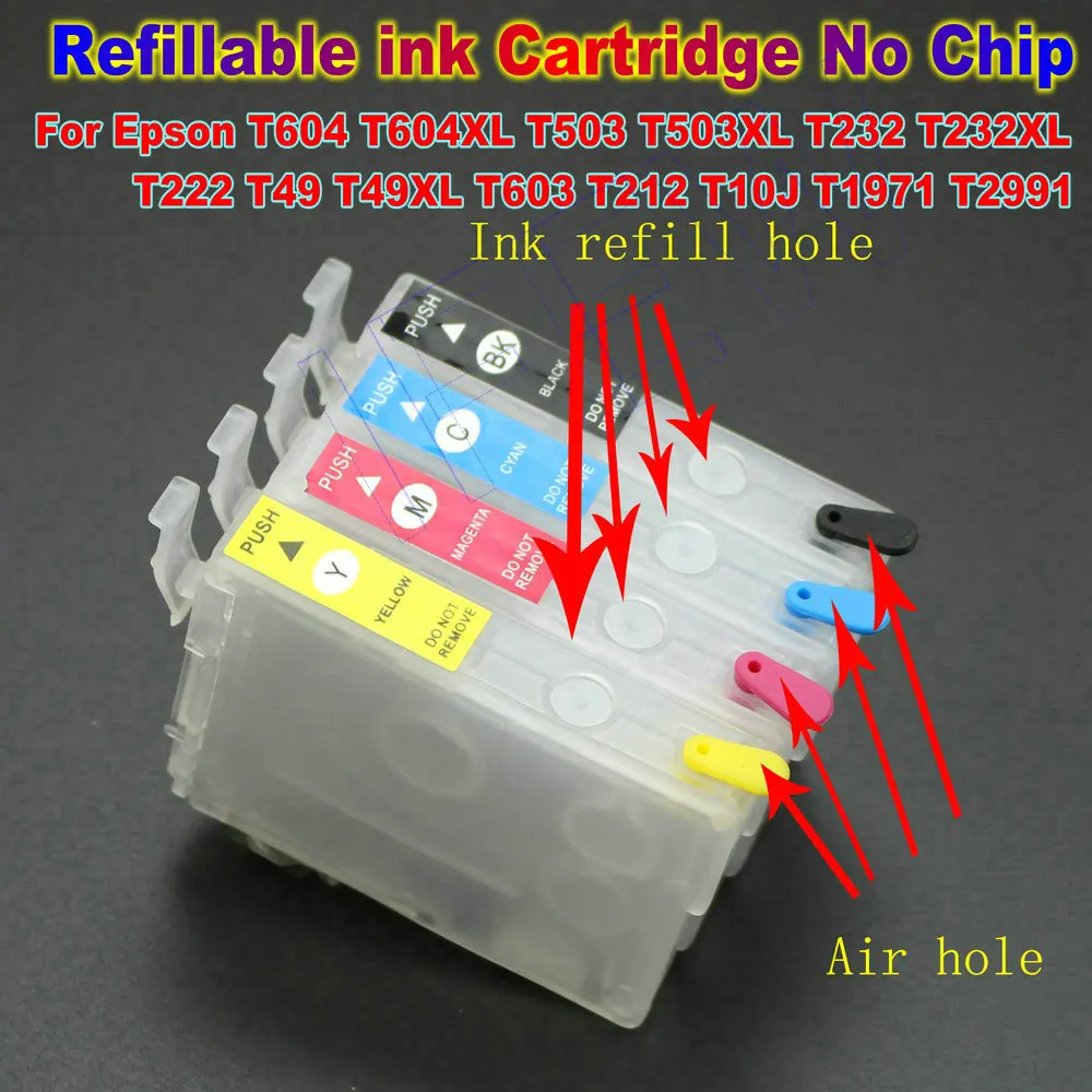 T503 cartucce di inchiostro per stampante T232 per Epson T604 T604XL T503 T503XL T232 T232XL T222 T49 T49XL T603 T212 T10J T1971 T2991 senza Chip