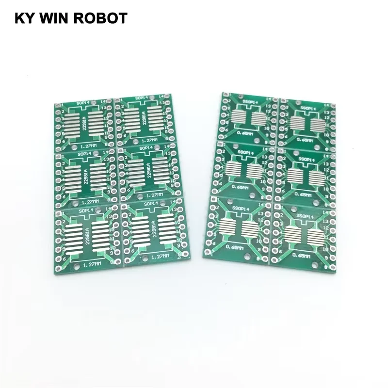Adaptador SOP14 SSOP14 TSSOP14 a DIP14 Pinboard SMD a DIP - close-up view