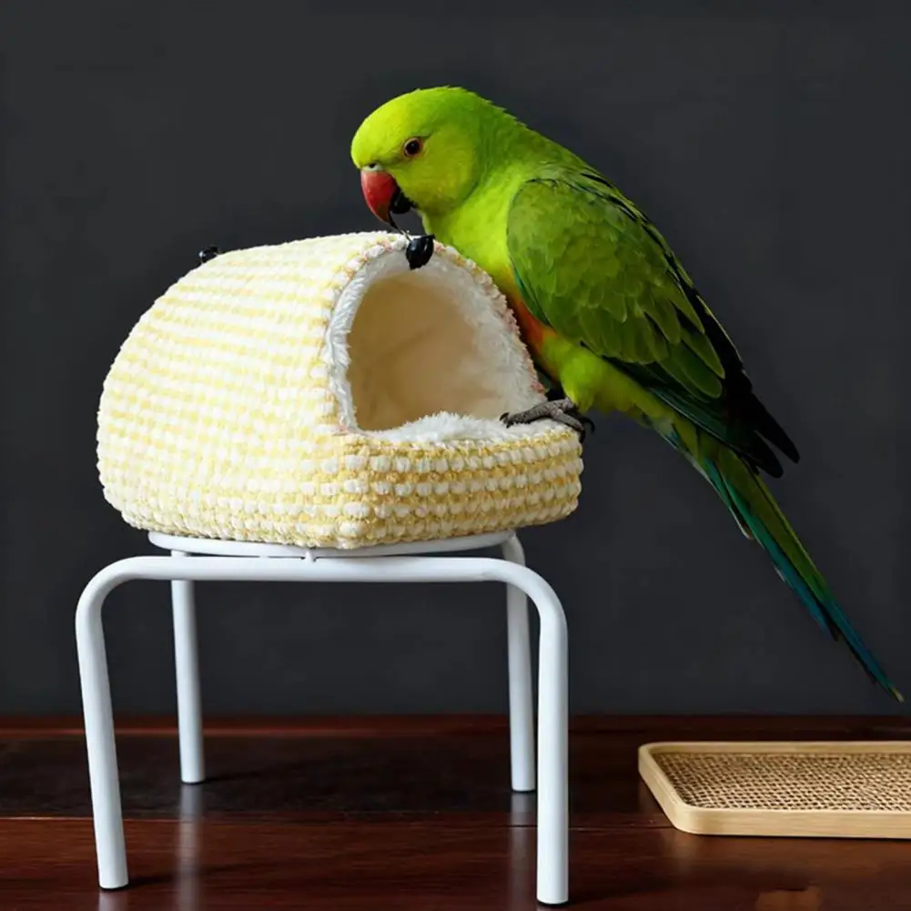 Warm Parrot Bed for Cage Hanging Plush Parrot Bed Cozy Fleece Bird Sleeping Hut Small Bird Hideout Cave for Cockatiels for Pet