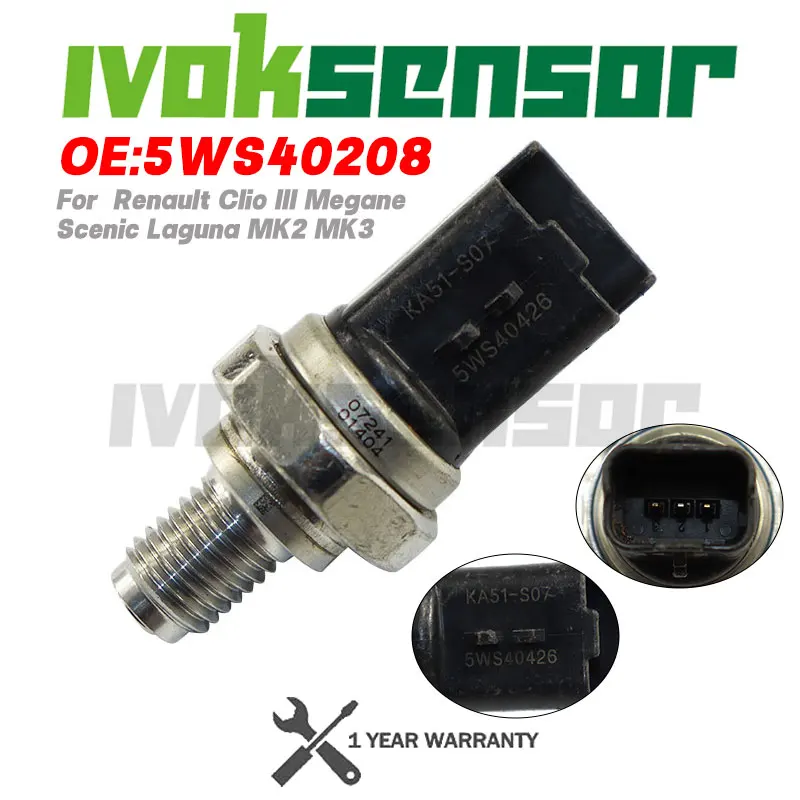 Original Fuel Rail Pressure Sensor For Renault Clio III Megane Scenic Laguna MK2 MK3 1.5 DCI 1873400C92 8200579287 5WS40208