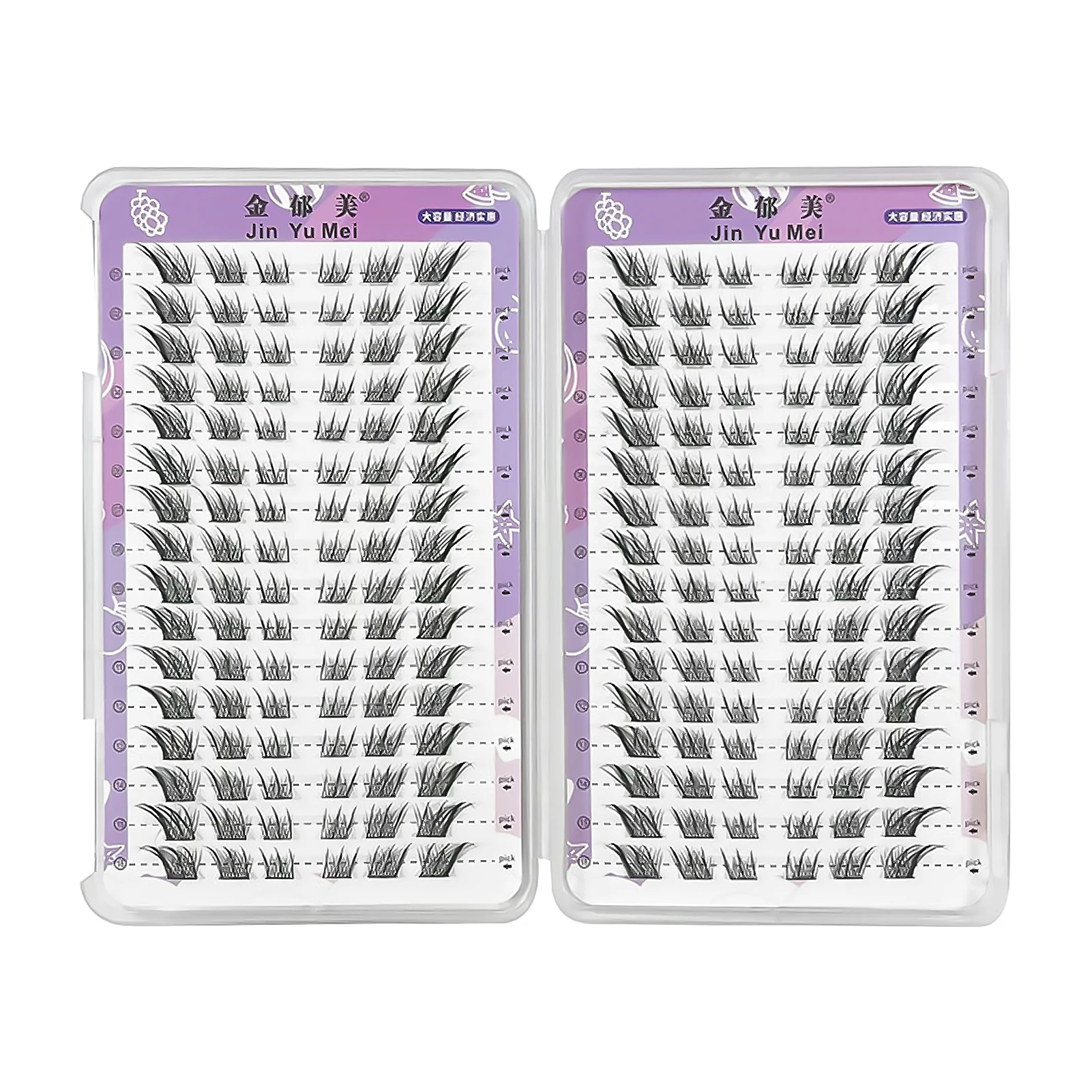 32 Rows Foxes Style Cluster False Eyelashes 8-13mm Fluffy Fairy Eyelash Extensions Natural Look Segmented Fake Lashes Big Volume