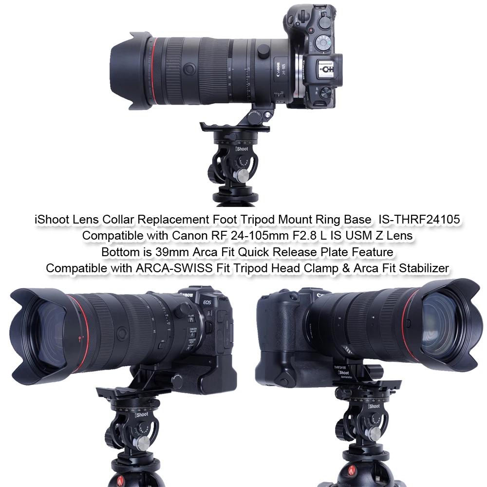 iShoot Tripod Mount Ring Base Lens Collar Stand Replacement Foot for Canon RF 24-105mm F2.8 L IS USM Z