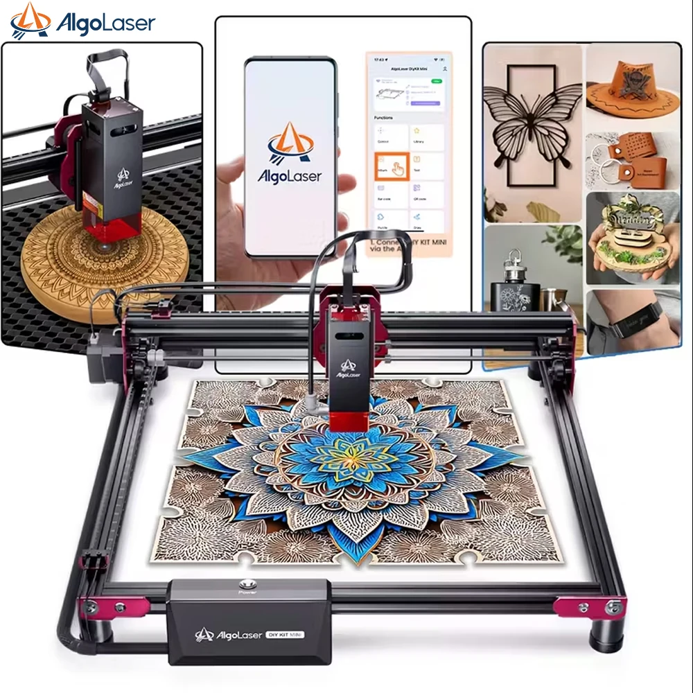 AlgoLaser DIY KIT CNC Laser Engraver Mini 5W Laser Engraving Machine Support PC Mobile Control Logo Printer Mark DIY Engraver