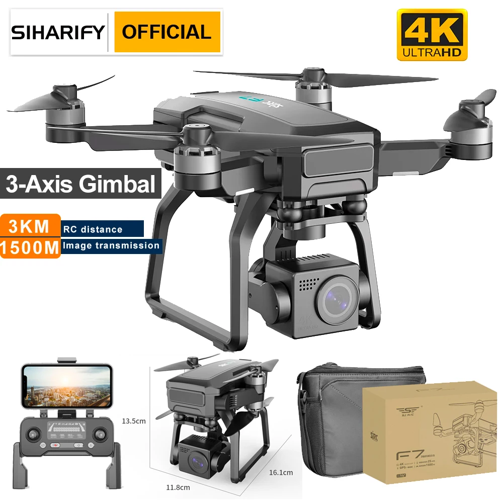 4K ESC Camera RC Drone EIS Electronic Image Stabilization 3-Axis Mechanical Head 25 Mins Flight Time 3KM RC Distance Quadcopter