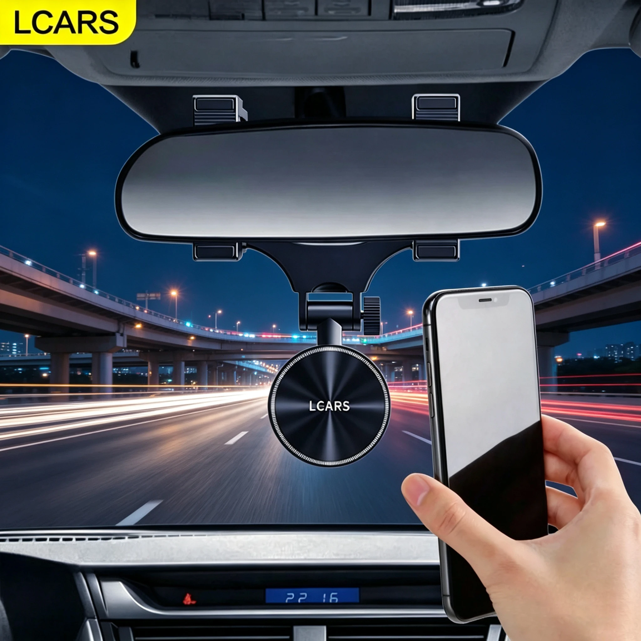 LCARS Universelle Stoßfeste Magnetische Autohalterung, Rückspiegel-Montageart, Verstellbarer Winkel, Auto-Navigations-Innenausstattungszubehör