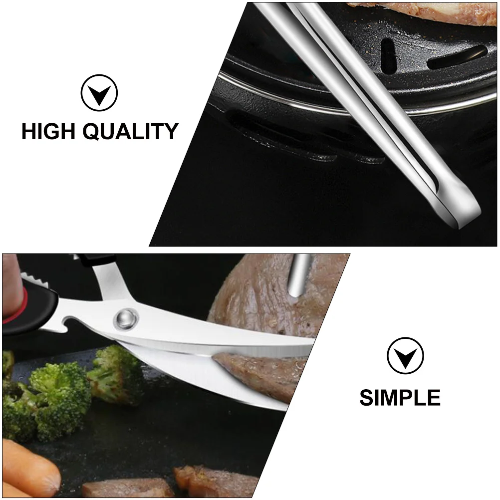 

2Pcs High Quality Barbecue Tongs and Kitchen Scissor Set Anti Slip Handle for Grilling Clamp Outdoor Dinner Bbq Tools