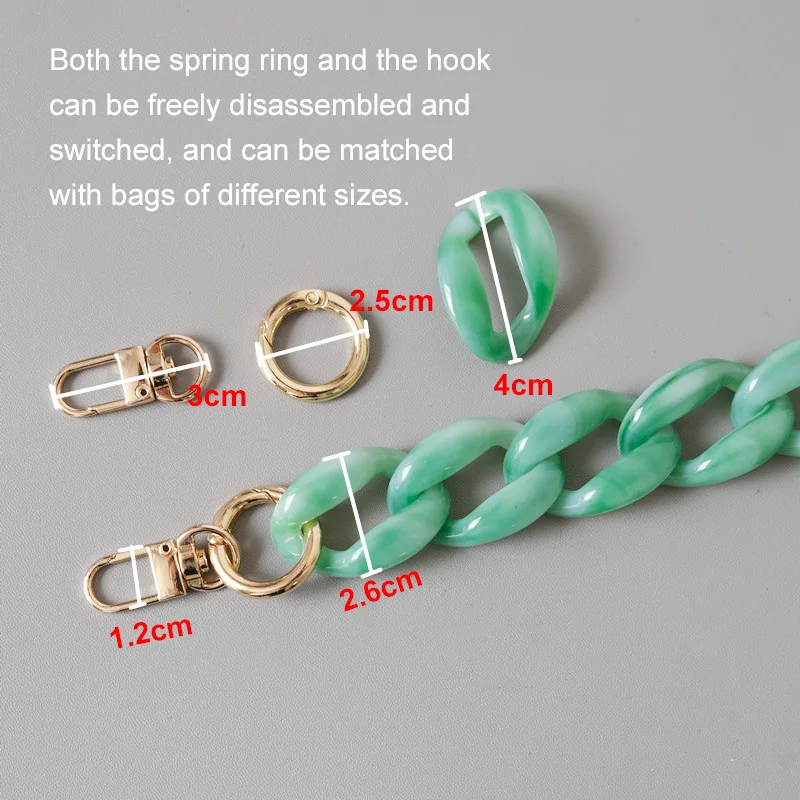 Transparent Candy Color Super Chic Lady Resin Easy Matching Handbag Matte Strap Girls Chain for Fashion Evening Purse Bag Belt