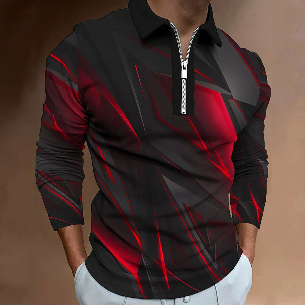 

Модные полосатые мужские футболки-поло с принтом тай-дай, новые мужские футболки-поло с длинным рукавом и 3D принтом, 6XL, повседневные топы больших размеров