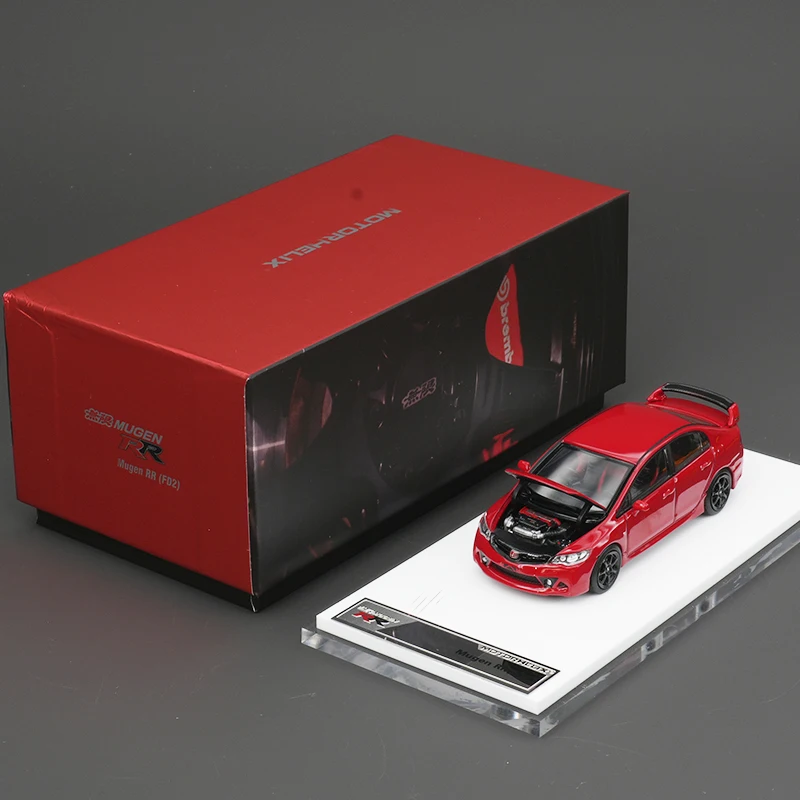 

MH Civic 1:64 FD2 Mugen RR Red Openable Hood Diecast Diorama Car Model Collection Toys MOTORHELIX