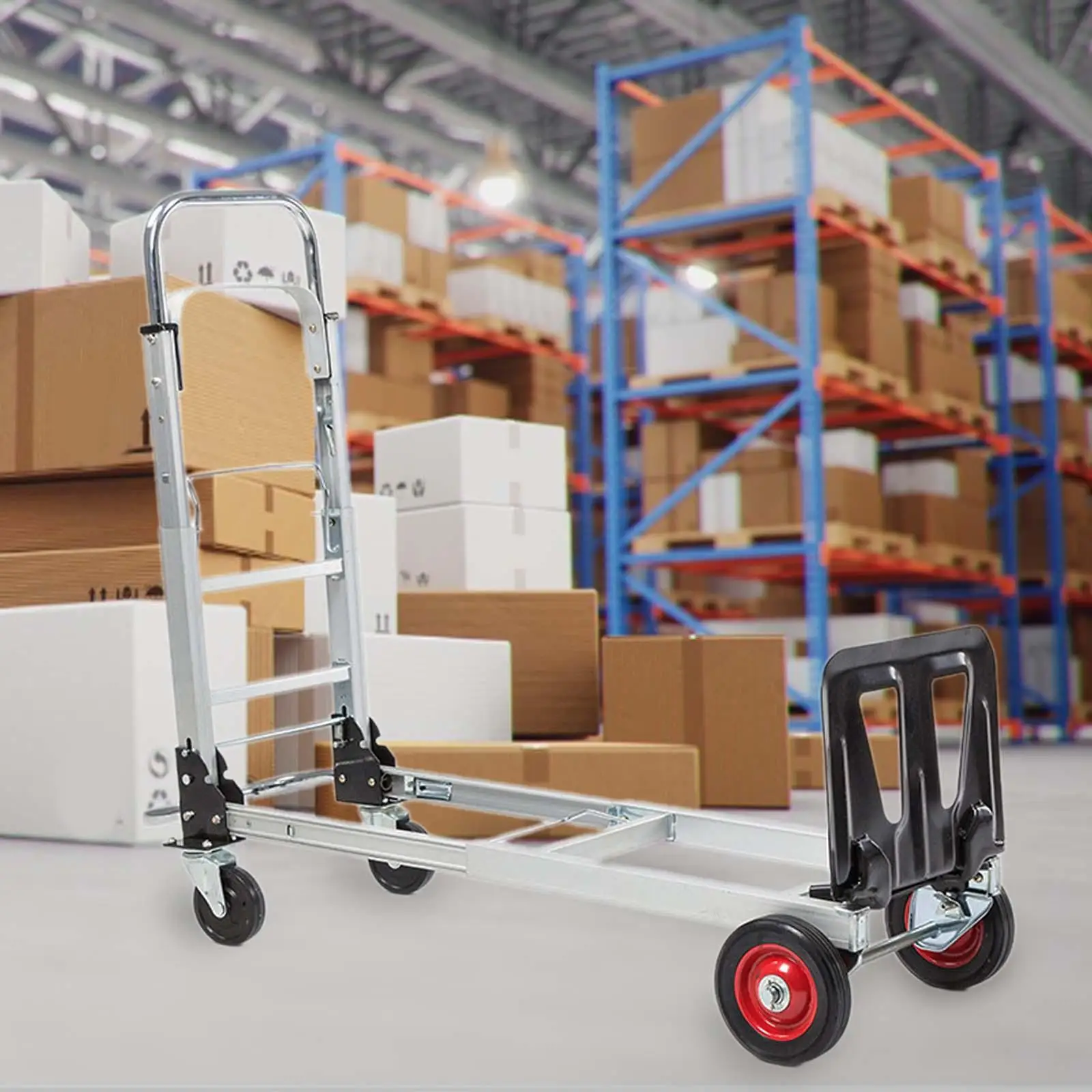 Folding Hand Truck Transport Hand Cart Trolley Luggage Cart with Wheels for