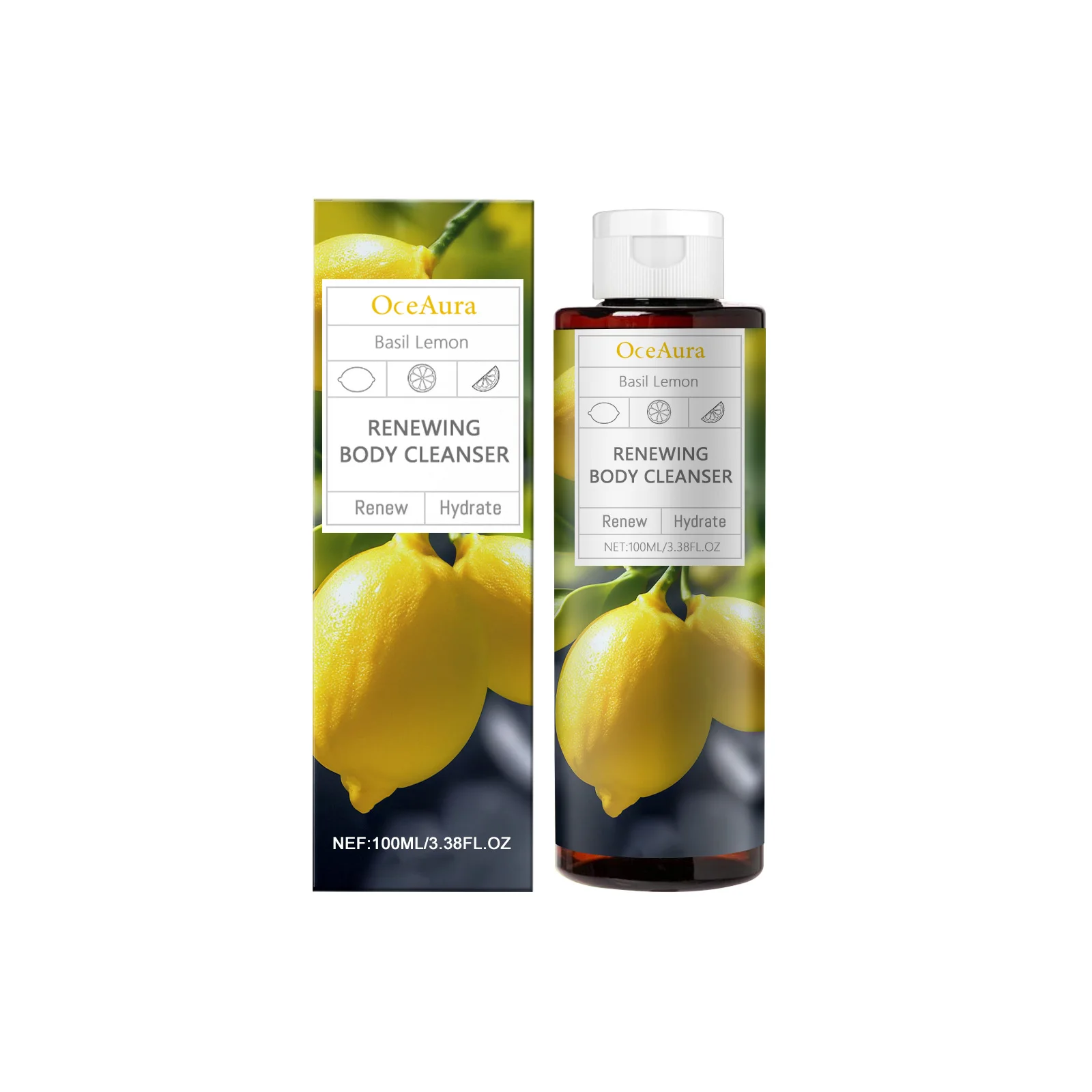 

Очищающее средство для тела Basil Lemon Renewing — увлажняющий гель для душа для освежаренной кожи — 100 мл