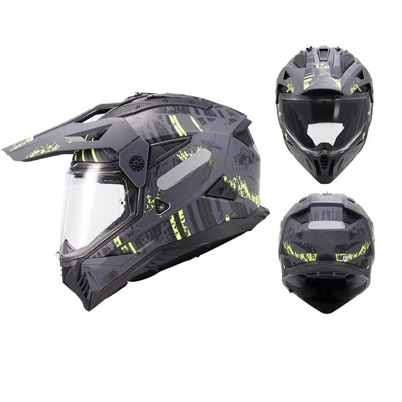LS2 MX702 Anti-Fog Dual-Lens Full-Face Motorcycle Helmet All-Season New Condition ABS