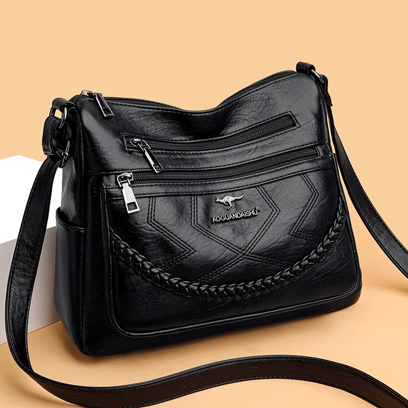 High Quality Soft Leather Luxury Purses and Handbags Women Bags Designer Multi-pocket Crossbody Shoulder Bags for Women 2024 Sac